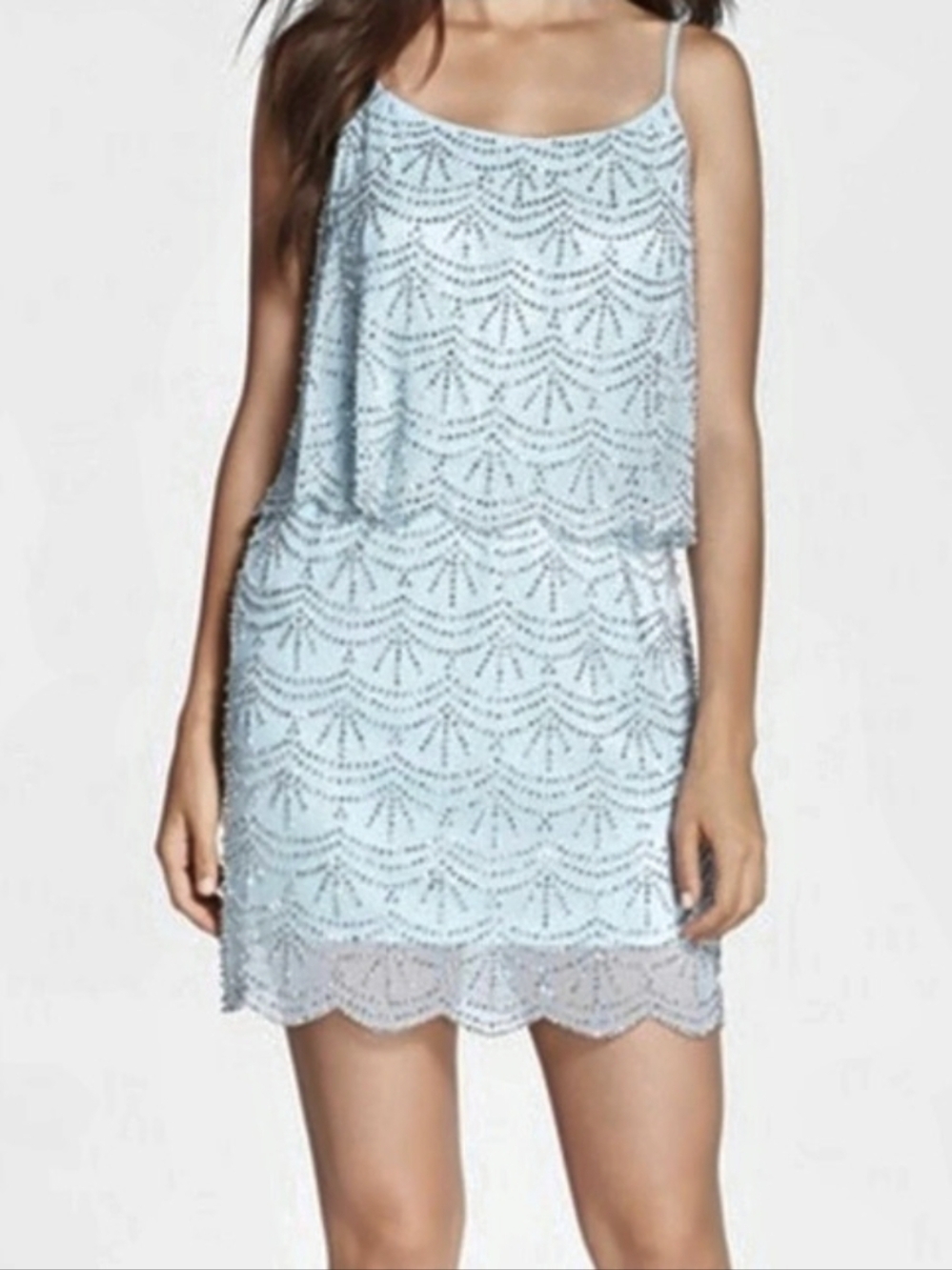 Blue Geometric Mini Dress Like New